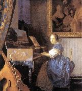 Jan Vermeer Lady Seated at a Virginal oil painting reproduction